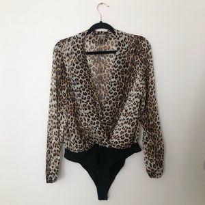 Charlotte Russe Leopard Print Body Suit